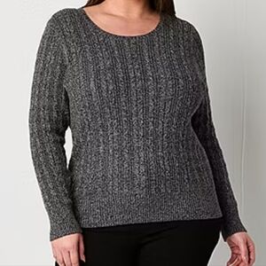 St. John's Bay 3X Classic Cable Sweater NWT